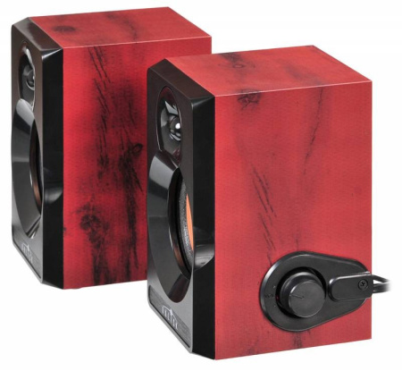 Актив.колонки 2.0 Оклик OK-161 6Вт, черный/темное дерево