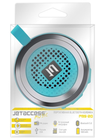 Портативная колонка Jet.A PBS-20 Bluetooth 1x5Вт 500mAh Синий