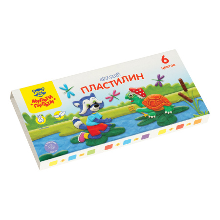 Пластилин 06цв. Мульти-Пульти "Енот в сказке" 72гр. со стеком (МП_41707)