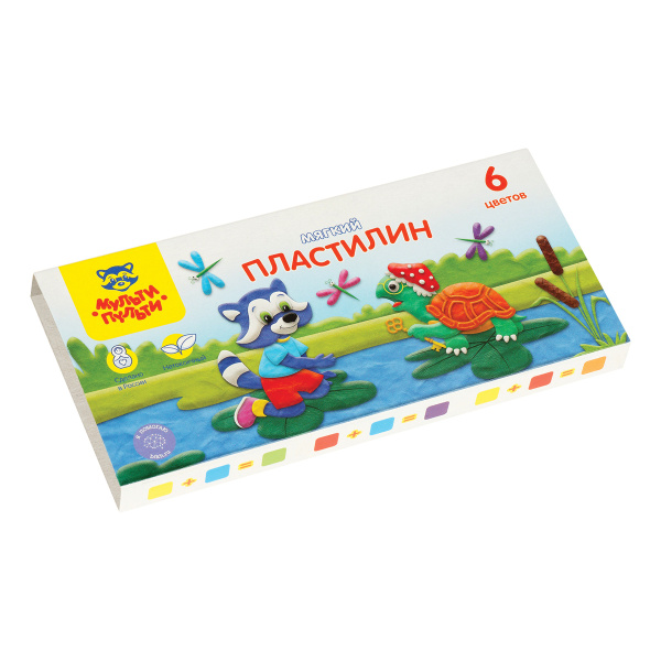 Пластилин 06цв. Мульти-Пульти "Енот в сказке" 72гр. со стеком (МП_41707)