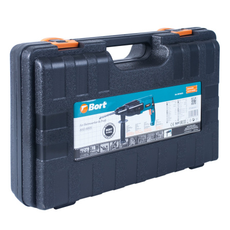 Перфоратор Bort BHD-800N 800Вт, 3 реж., 3Дж, 0-1100 об/мин, 0-5000 уд/мин, реверс, SDS-plus, кейс