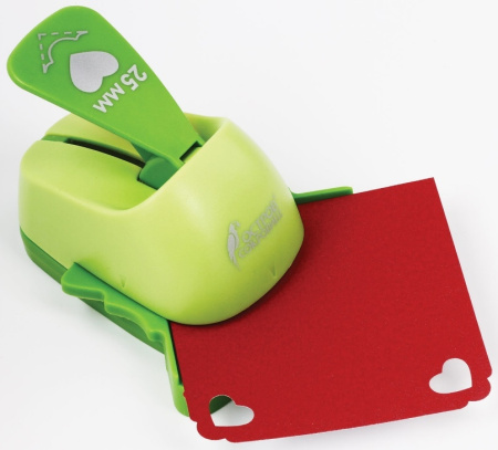 Дырокол фигурный угловой "Сердце", диаметр вырезной фигуры 25 мм, ОСТРОВ СОКРОВИЩ, 227175