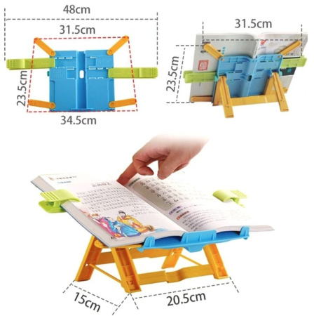 Подставка для книг Kaba с расширителями до А4, регулируемая, голубая (КВХ-6221Е)