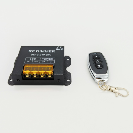 Диммер для светодиодной ленты 12..24в, 30а, с пультом RF, 86*62*20мм