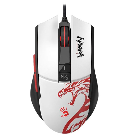 Игровая мышь USB A4Tech Bloody L65 Max оптическая, 12000dpi, 6кн, White