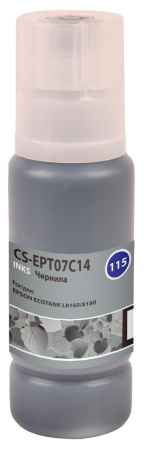 Чернила Cactus CS-EPT07C14 115BK для Epson ECOTANK L8160/8180 черные 70 мл