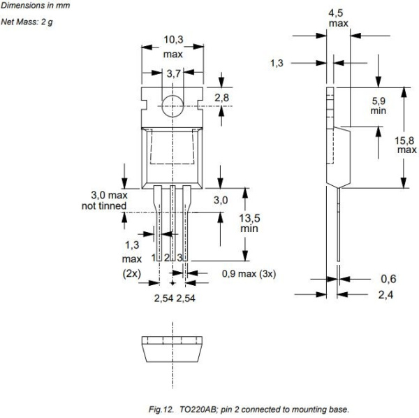 транзистор BJT BUT11AI 450V 5A NPN TO220 100W