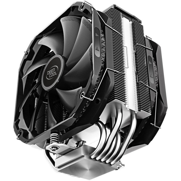Кулер S115x/1200/1700/20XX/AM5/AM4 DEEPCOOL AS500 Plus (220W/2*140mm/500-1200rpm/Al+Cu/ARGB/5 тепл. трубок)