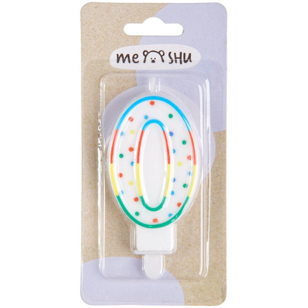 Свеча "Цифра 0" MESHU 8,5см MS_32375
