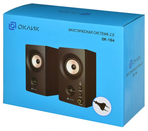 Актив.колонки 2.0 Оклик OK-164 30Вт, Black