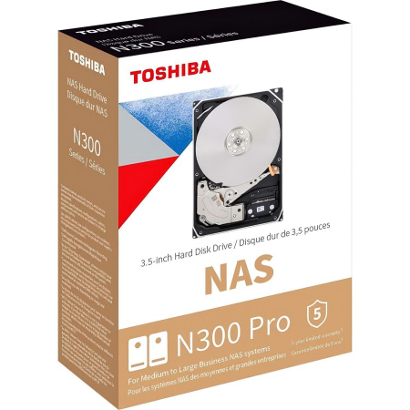 Жесткий диск/ HDD Toshiba N300 PRO NAS SATA3 3.5" 24TB 7200 1024Mb 6Gb/s 1 year warranty (replacement WD241KFGX, ST24000NT002)