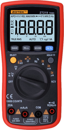 Мультиметр Zotek ZT-219, TrueRMS, 19999 counts