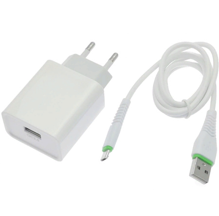 Зарядное_устройство - USB_3A + кабель microUSB 22.5W QC3.0 MAIMI T30, белый