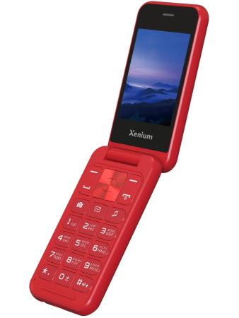 Сотовый Xenium X680 Red 2sim/2.8"/320*240/32Mb/microSD/0.3Мп/Bt/1800мАч/раскладушка