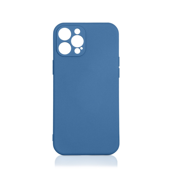 Чехол силиконовый с микрофиброй для iPhone 13 Pro Max DF iOriginal-12 (blue)