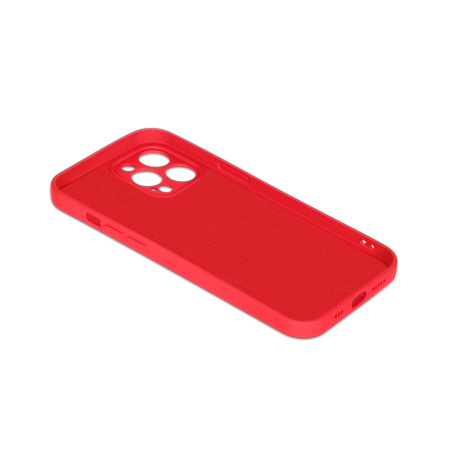 Чехол силиконовый с микрофиброй для iPhone 13 Pro DF iOriginal-11 (red)