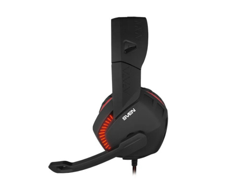 Игровая гарнитура SVEN AP-U989MV мониторные, 32Ом, 105дБ, кабель 2.2м, Красно-Черный