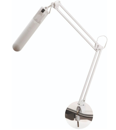 Светильник настольный "Дельта", на струбцине, люминесцентный, 11 Вт, белый, высота 70 см, 2G7 ТРАНСВИТ