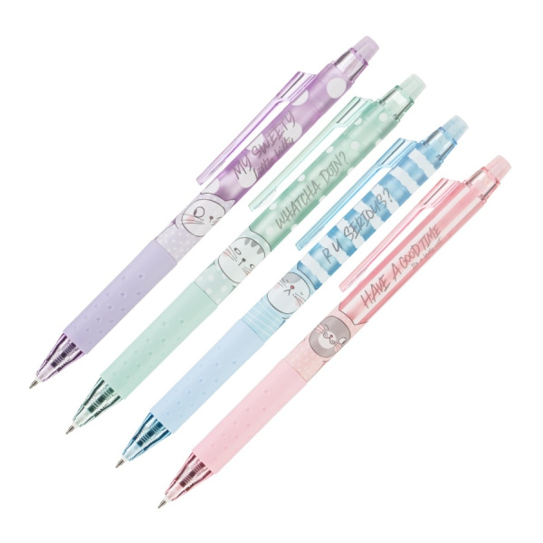 Ручка пиши-стирай M&G So Many Cats автомат, гелевая AKPJ2675