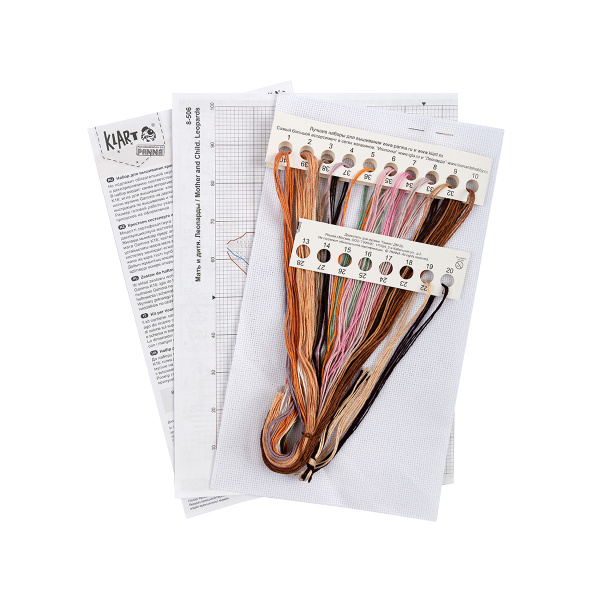 Набор для вышивания "Klart" 8-506 "Мать и дитя. Леопарды" 17.5 х 19.5 см