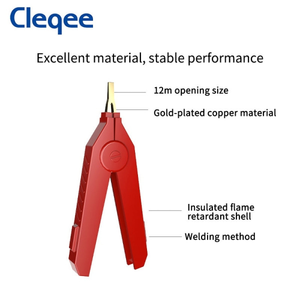 Зажимы крокодил Кельвина 91мм, 20а, пара красный+черный, Cleqee P2004