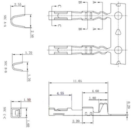 Клемма разъема Dupont, гнездо на 26AWG..22AWG, для BLS/BLD