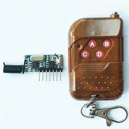 Модуль радиоуправления 4 канала с пультом, 433Мгц, EV1527, DC2.5..5в