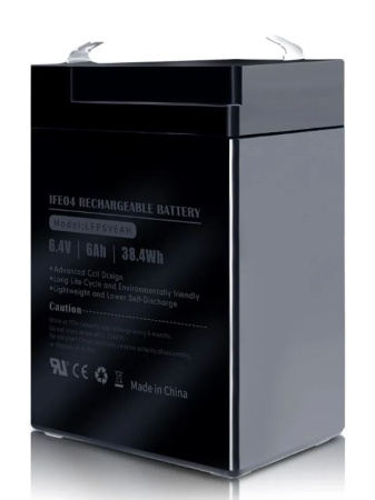 Аккумулятор LiFePO4 6V, 6Ah, 69*46*100mm, ток разряда до 20а, для охранно-пожарной сигнализации