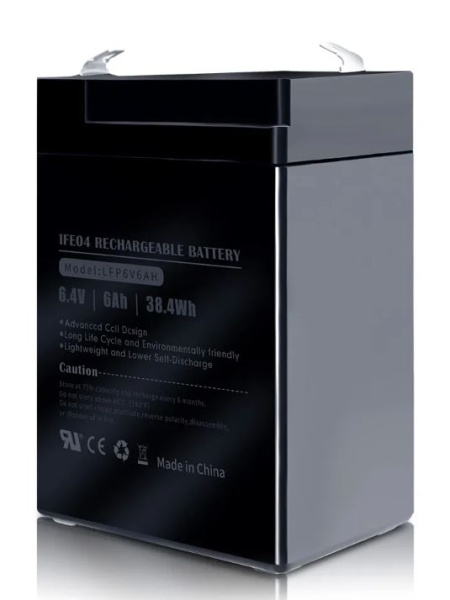 Аккумулятор LiFePO4 6V, 6Ah, 69*46*100mm, ток разряда до 20а, для охранно-пожарной сигнализации
