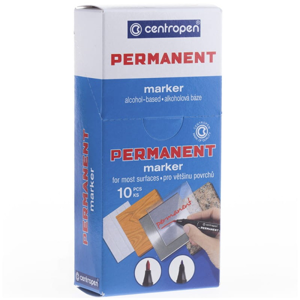 Маркер перманентный CENTROPEN "2836" 2мм, черный, (6 2836 0012)