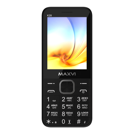 Сотовый Maxvi K28 Black 2sim/2.8"/320*240/microSD/1.3МП/Bt/1500мАч/моноблок