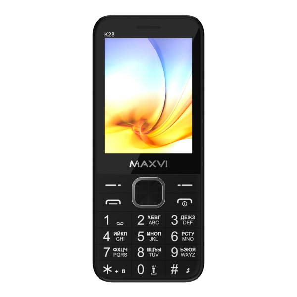 Сотовый Maxvi K28 Black 2sim/2.8"/320*240/microSD/1.3МП/Bt/1500мАч/моноблок