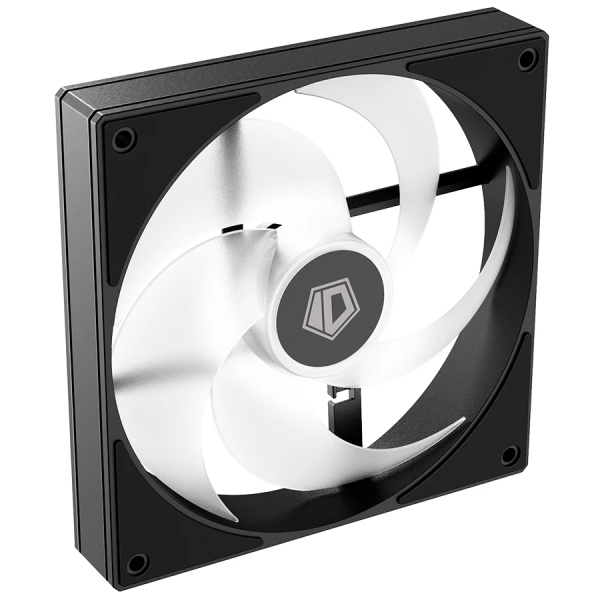 Кулер в корпус 140х140х25 ID-COOLING AS-140-ARGB-K черный (300-1800prm/супертихий/4Pin PWM/3Pin 5V ARGB/72.2 CFM/24.9дБ/подшипник гидродинамический/AR