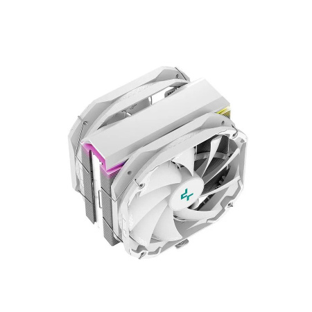 Кулер S115x/1200/1700/20XX/AM5/AM4 DEEPCOOL AS500 PLUS WH (220W/2*140mm/500-1200rpm/Al+Cu/ARGB/5 тепл. трубок)