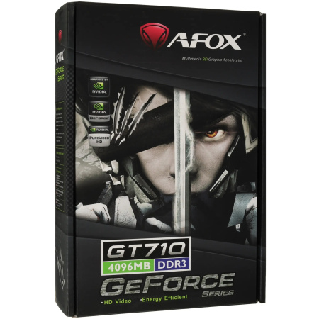 Видеокарта GeForce GT710 Afox 4Гб DDR3,64bit,HDMI,DVI,VGA,1FAN LP (AF710-4096D3L5-V3) ret