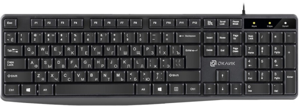 Клавиатура USB Oklick 145M мембранная, slim Multimedia черный