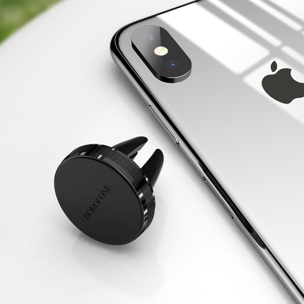 Держатель BOROFONE BH8 магнитный/крепление на вент. решетку (черный)