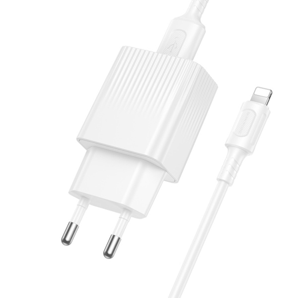 Зарядное_устройство - USB 2.4A BOROFONE BAS71A + кабель Lightning белый