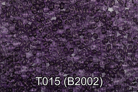 Бисер Чехия "GAMMA" TWIN 3 321-96001 2.5 x 5 мм 5 г 1-й сорт T015 т.сиреневый ( B2002 )