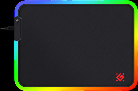 Игровой коврик Defender Black L ткань+резина (350x300x4) RGB