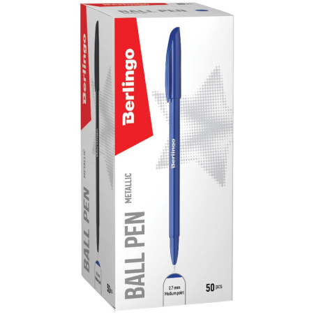 Ручка шариковая BERLINGO "Metallic" 0,7мм., синяя, ассорти (CBp_70752)