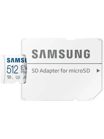 Карта памяти MicroSDXC 512Gb Samsung EVO Plus Class10 UHS-I U3 V30 (2024)[MB-MC512SA/KR] (SD адаптер)