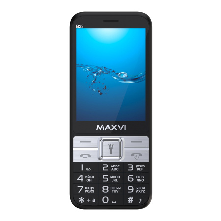 Сотовый Maxvi B33 Black 2sim/3.36"/320*240/microSD/0.3МП/Bt/3000мАч/моноблок