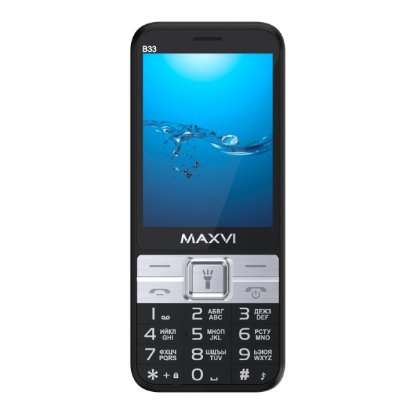 Сотовый Maxvi B33 Black 2sim/3.36"/320*240/microSD/0.3МП/Bt/3000мАч/моноблок