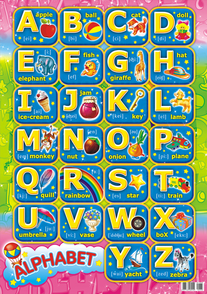 Плакат "Алфавит английский" 420*594мм (ПД-060)