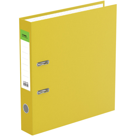 Папка-регистратор 50мм. СТАММ "Стандарт" бумвинил, желтая ММ-31815
