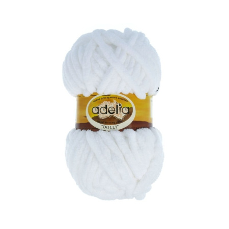 Пряжа ADELIA "DOLLY" 100% полиэстер 1 шт. х 100 г 40 м ± 3 м №01 БЕЛЫЙ