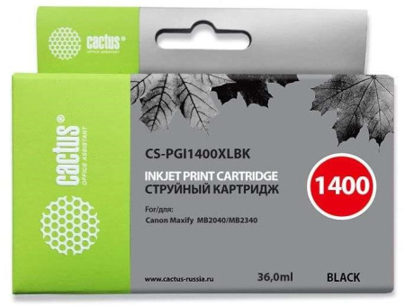 Картридж_струйный Cactus CS-PGI1400XLBK для Canon MB2050/MB2350/MB2040/MB2340 черный
