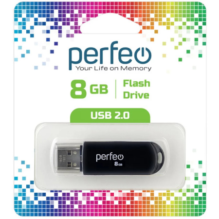Флеш-накопитель USB2.0 8Gb Perfeo C03 (PF-C03B008) черный