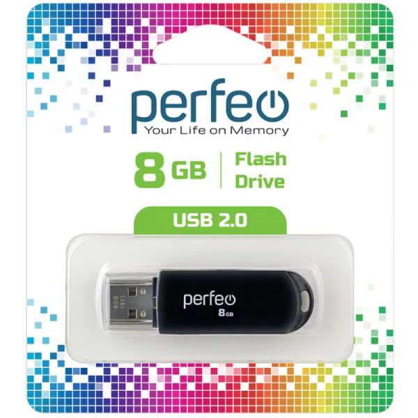 Флеш-накопитель USB2.0 8Gb Perfeo C03 (PF-C03B008) черный